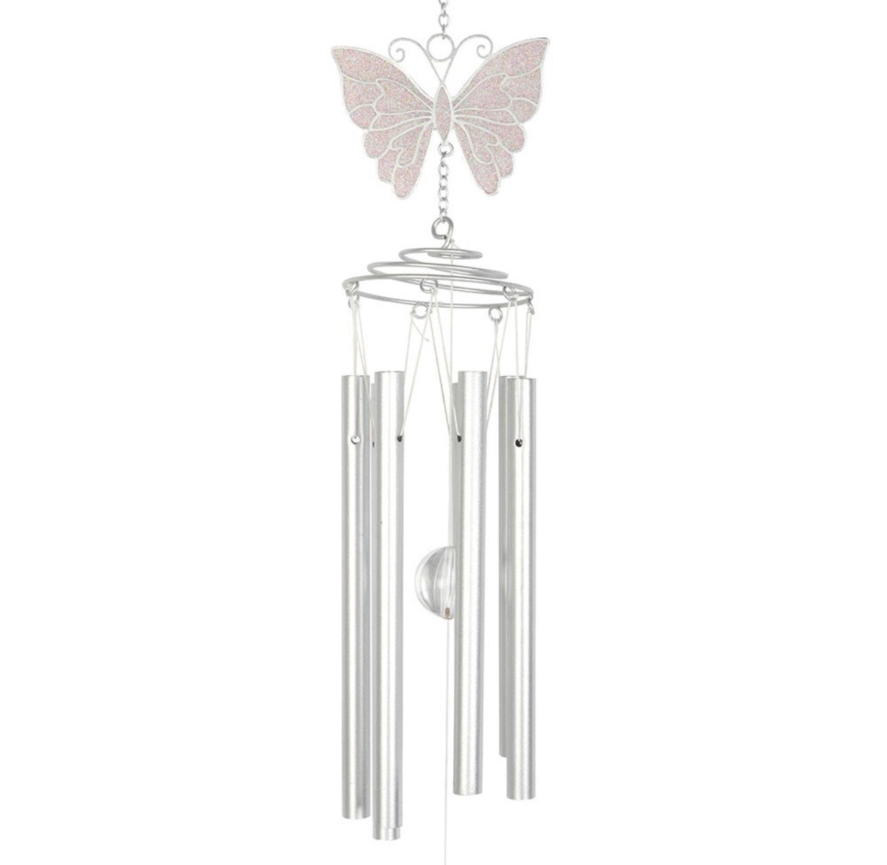 CARILLERO DE VIENTO DE MARIPOSA BLANCA