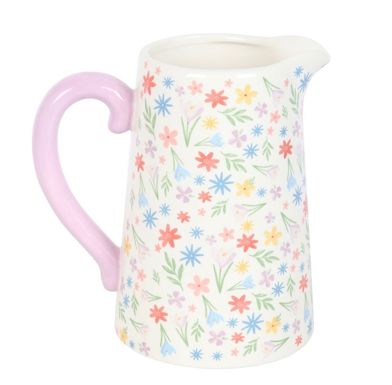 JARRA DE CERÁMICA CON ESTAMPADO FLORAL DE PRIMAVERA