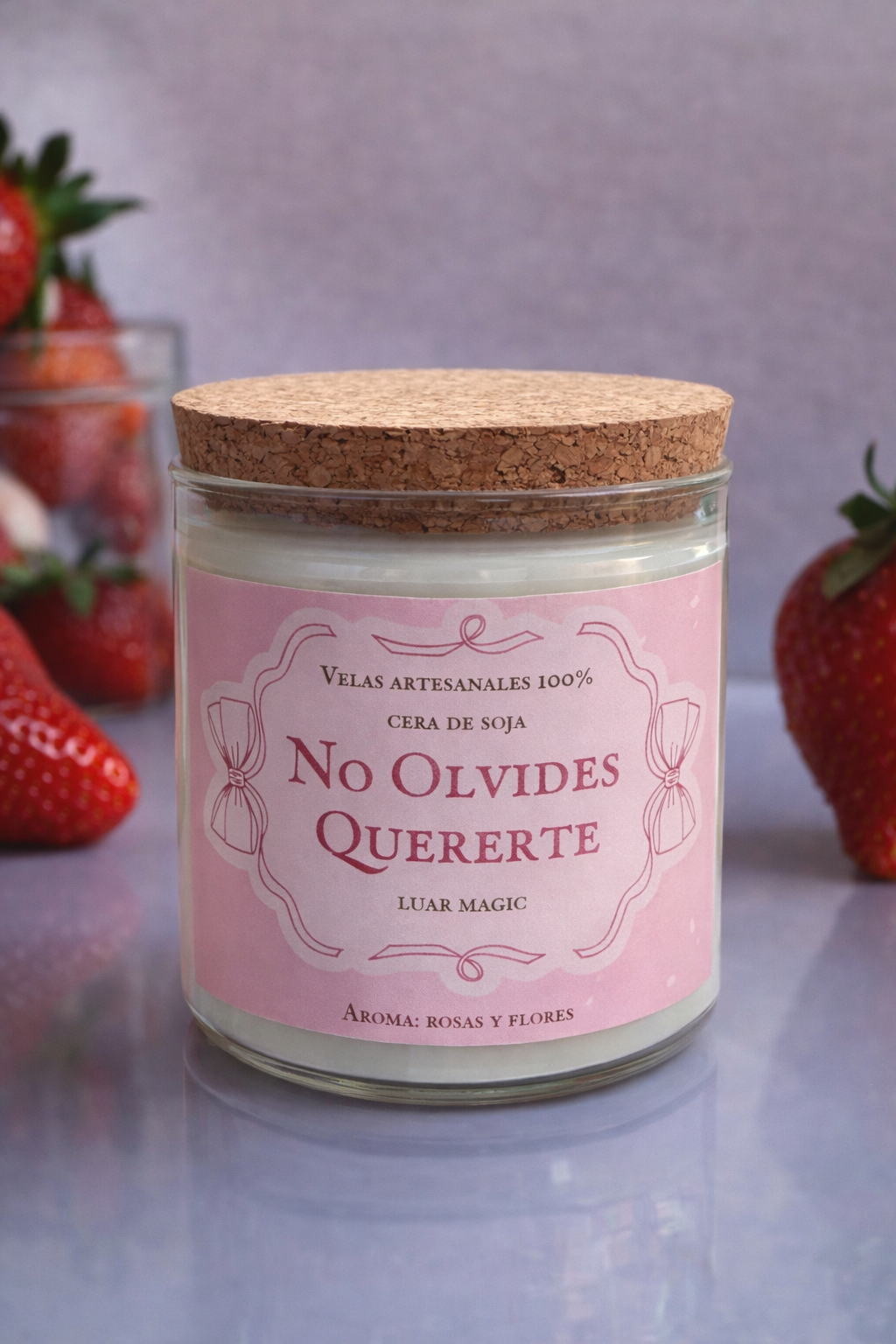 Vela artesanal No olvides quererte colección San Valentín