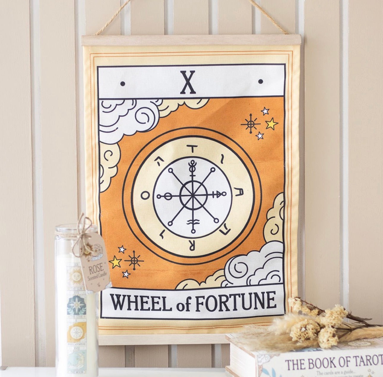 COLGANTE DE PARED LA RUEDA DE LA FORTUNA TAROT VINTAGE