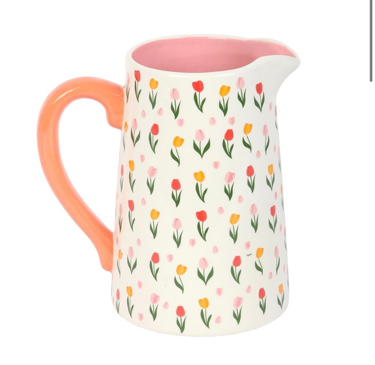 JARRA DE CERÁMICA CON ESTAMPADO DE TULIPANES