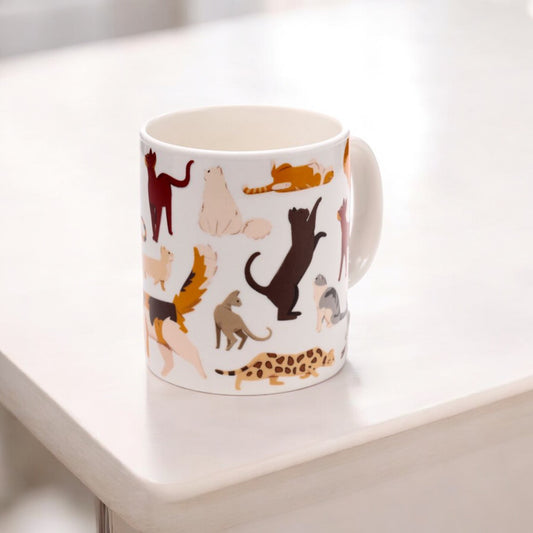 Taza de Porcelana Gatos Feline Fine