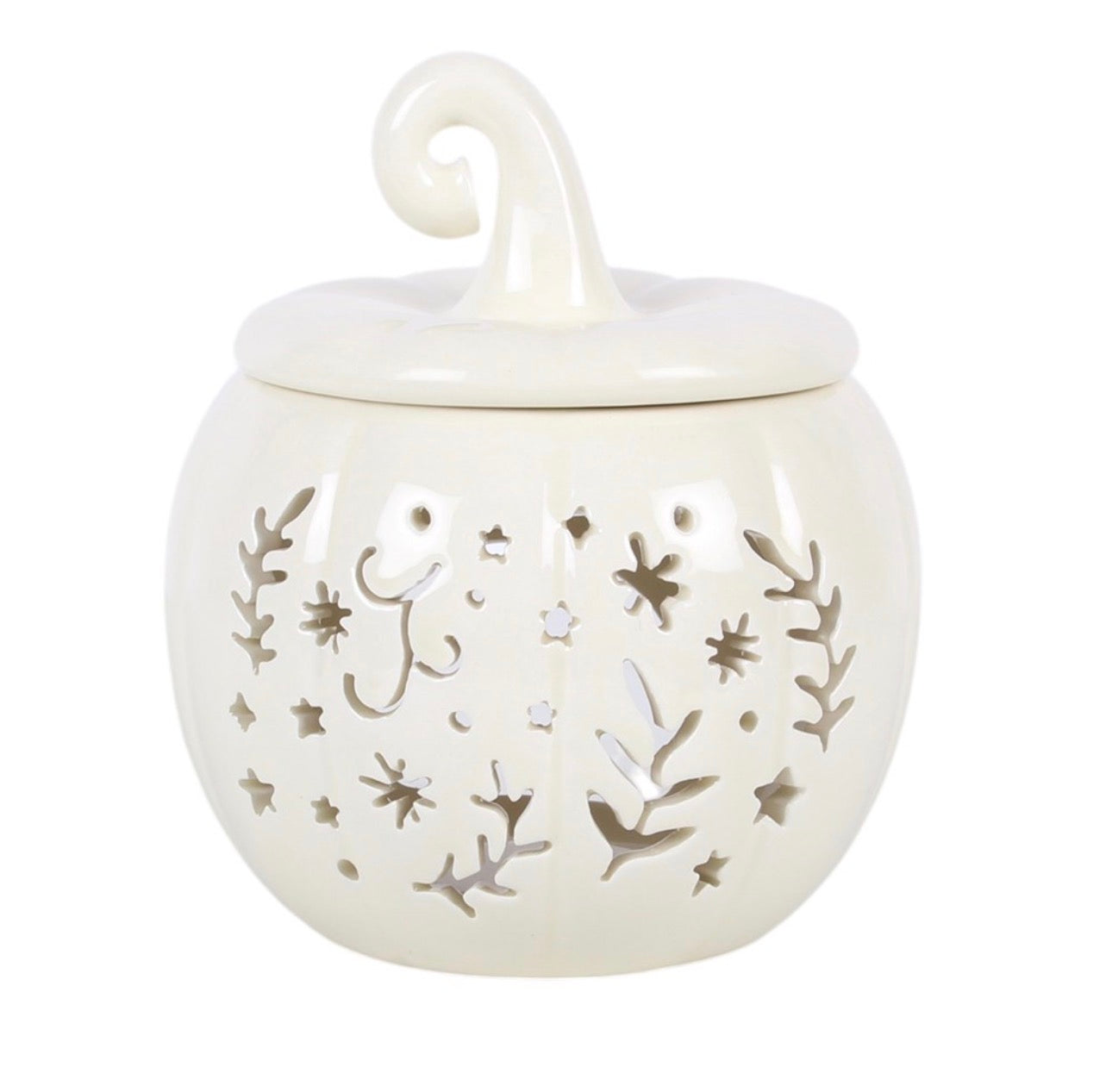 QUEMADOR DE ACEITE Y CALENTADOR DE CERA CREAM FOLK CON FORMA DE CALABAZA