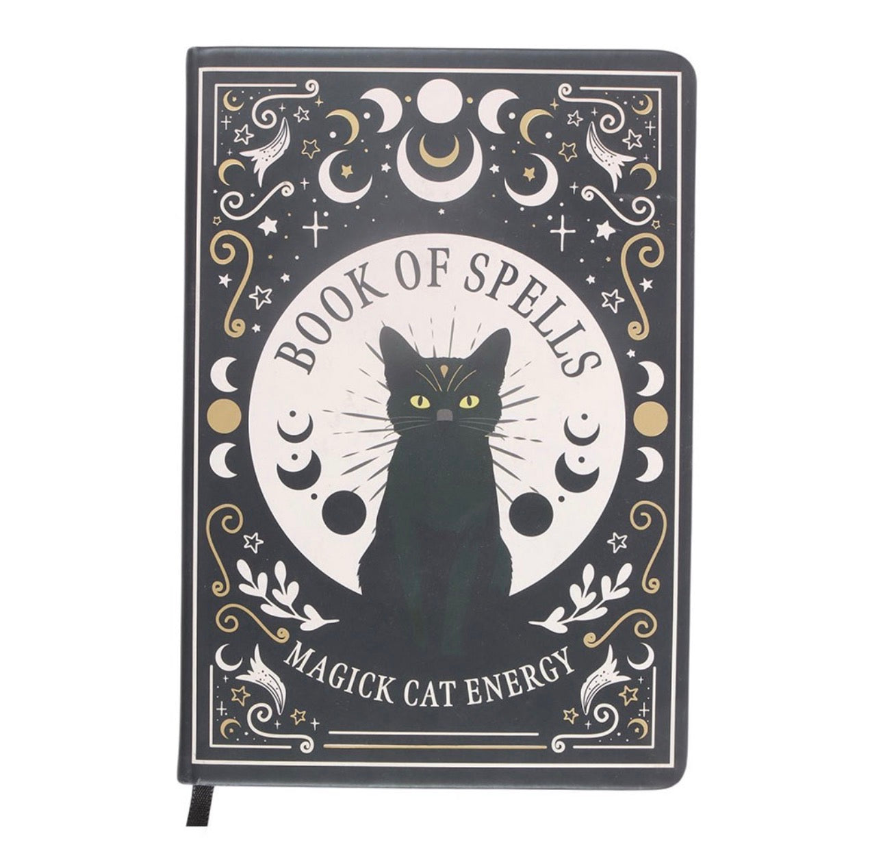 CUADERNO DE HECHIZOS DE GATO NEGRO, CUADERNO A5 CON PLUMA