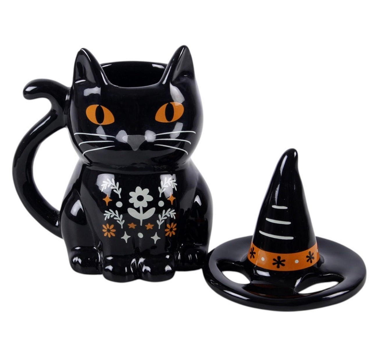 TAZA CON TAPA DE GATO NEGRO DE FRIGHTFUL FOLK