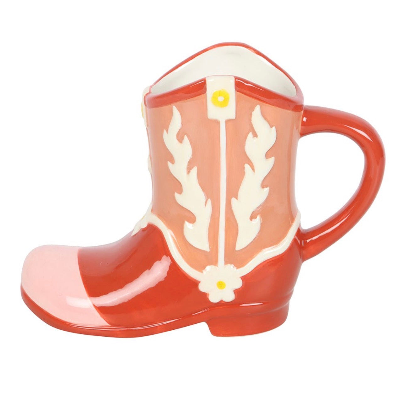 TAZA CON FORMA DE BOTA DE VAQUERO ROSA