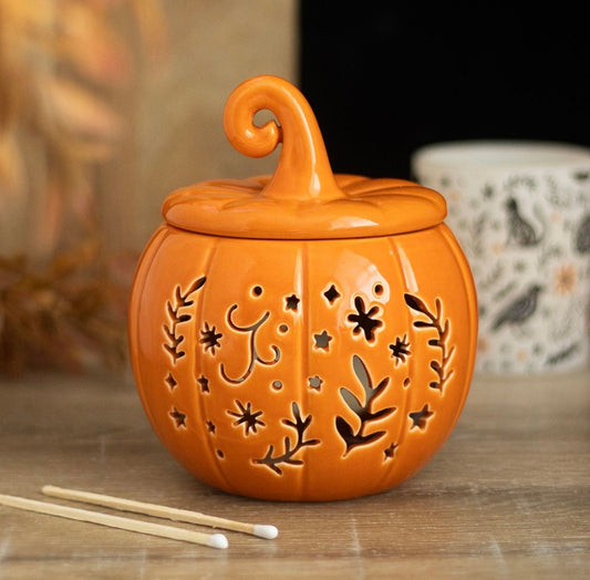 QUEMADOR DE ACEITE Y CALENTADOR DE CERA CON FORMA DE CALABAZA