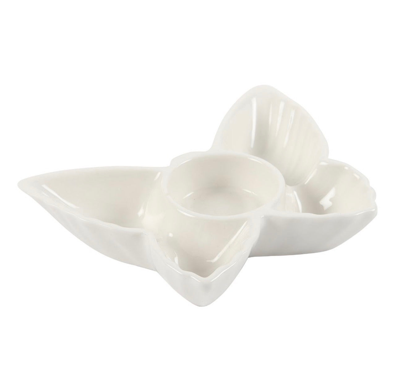PORTAVELAS DE TÉ CON MARIPOSA BLANCA