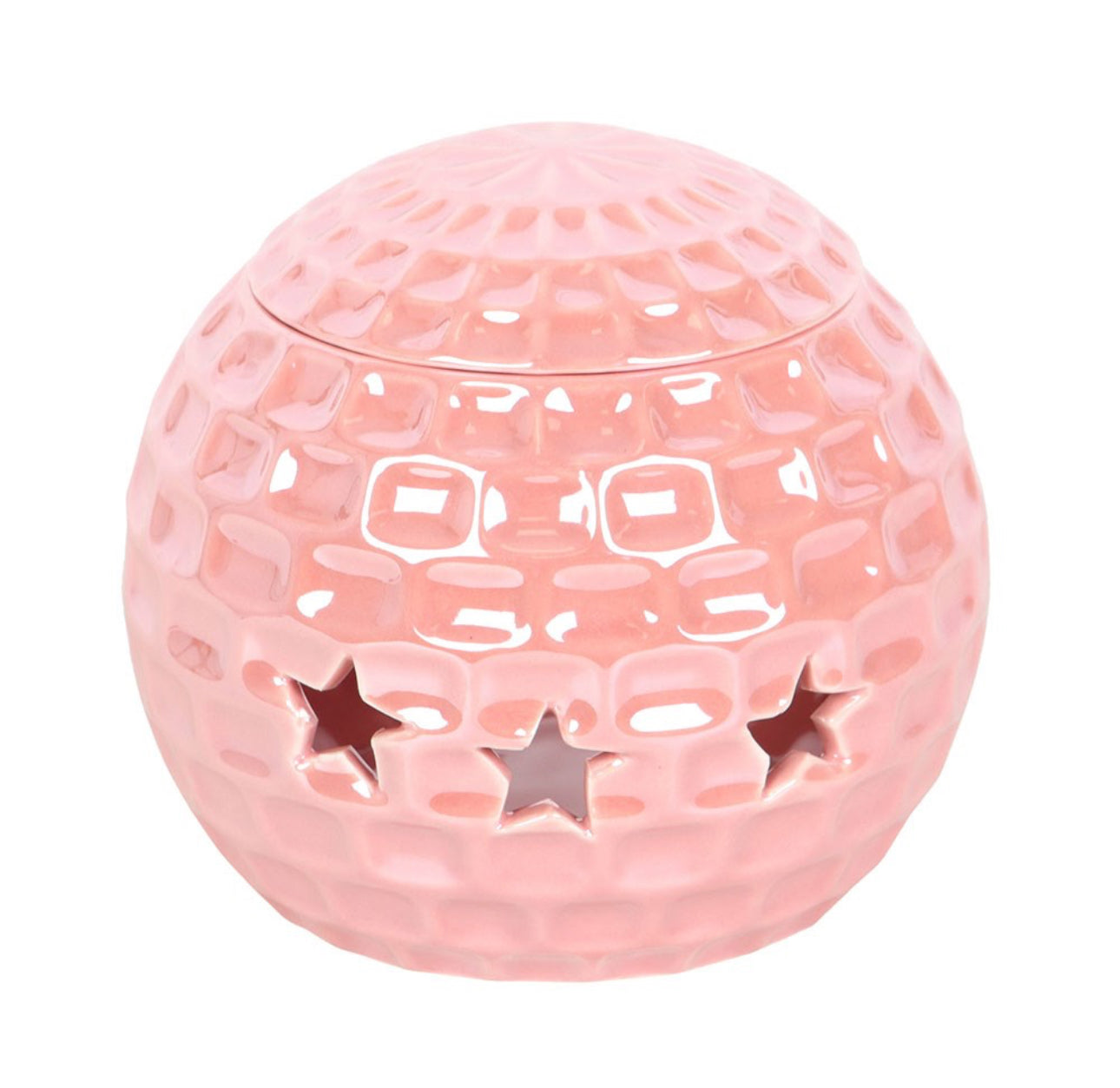 QUEMADOR DE ACEITE CON BOLA DE DISCOTECA ROSA