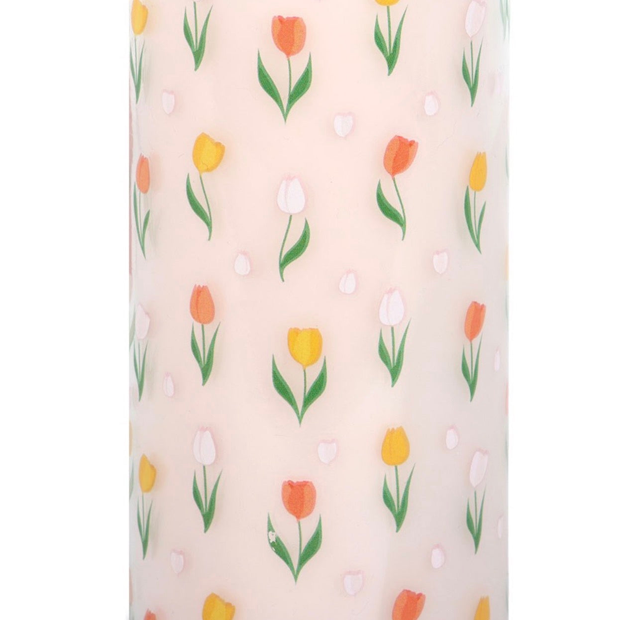 VELA DE TUBO AROMA TULIPÁN FRANCÉS CON ESTAMPADO DE TULIPÁN