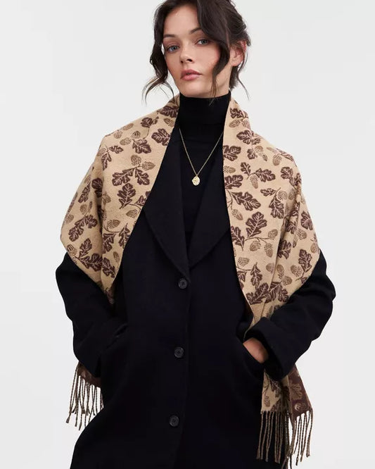 Bufanda de jacquard de bellota de chocolate FABLE