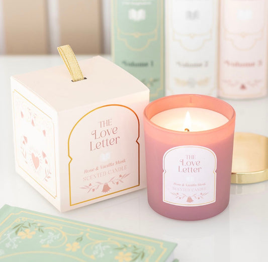 VELA LA CARTA DE AMOR DE ALMIZCLE DE ROSA Y VAINILLA