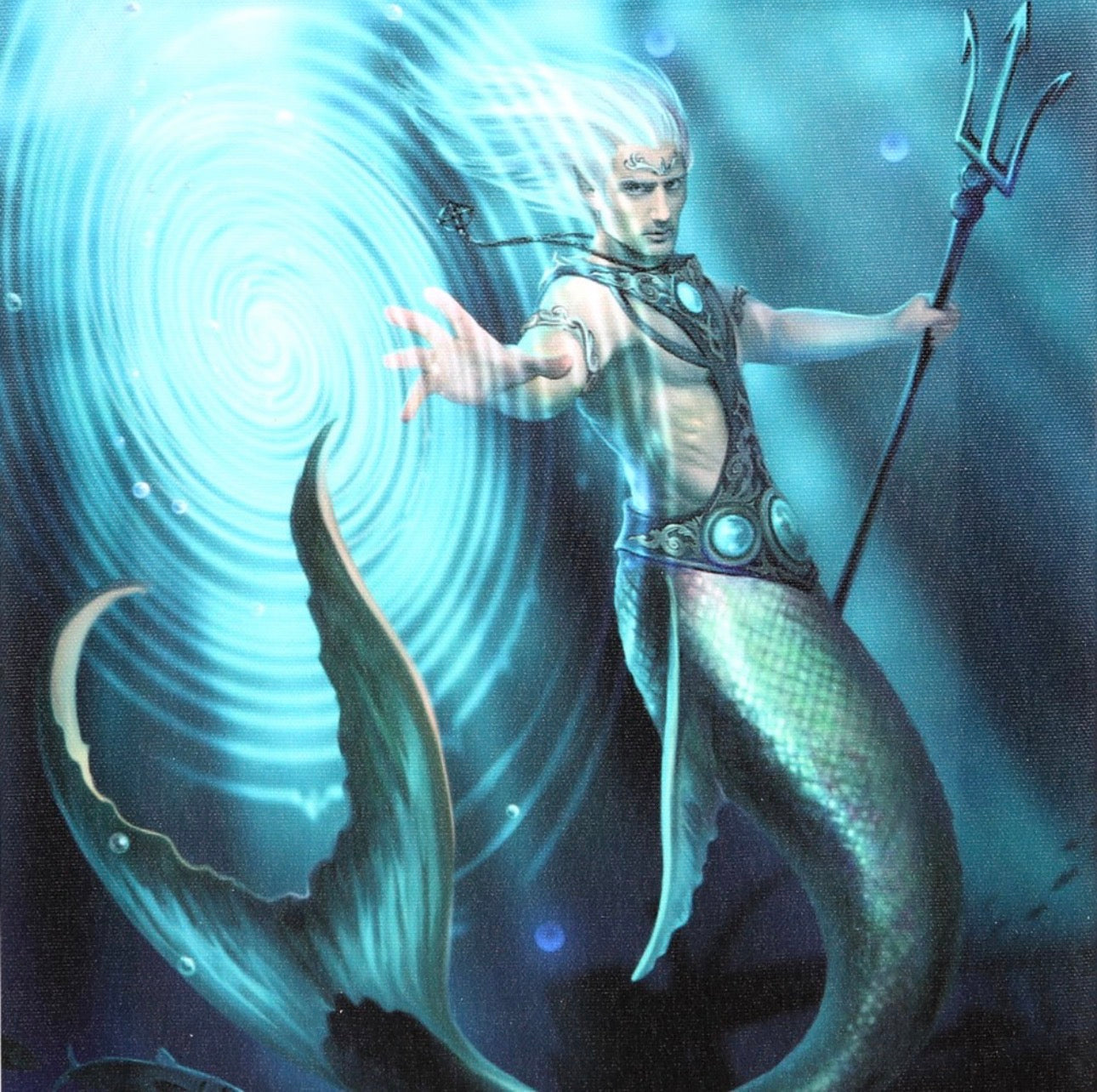PLACA DE LIENZO DE MAGO DEL ELEMENTO AGUA DE 19X25 CM DE ANNE STOKES