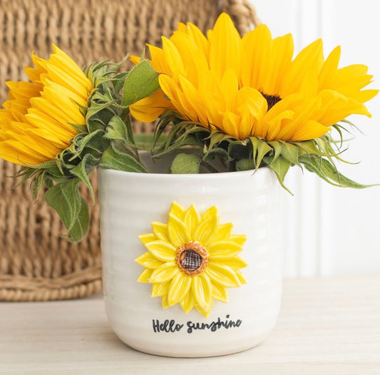 MACETA HELLO SUNSHINE CON GIRASOL 3D