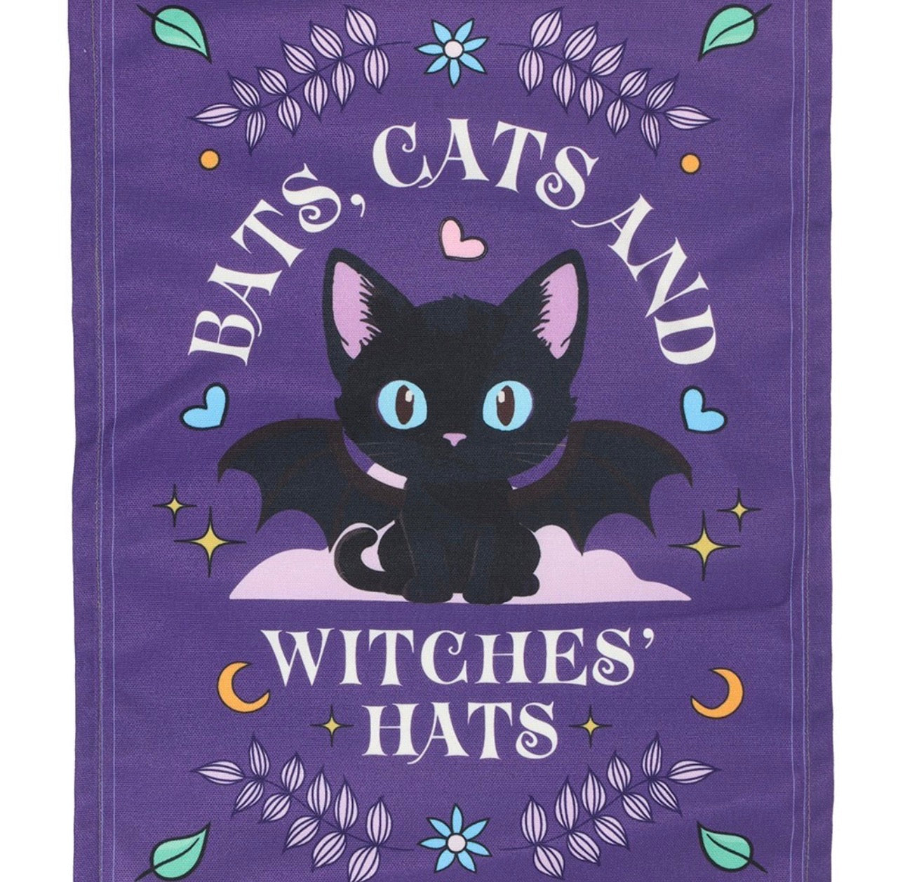 Colgador de pared Murciélagos, gatos y brujas sombreros tela para colgar en la pared