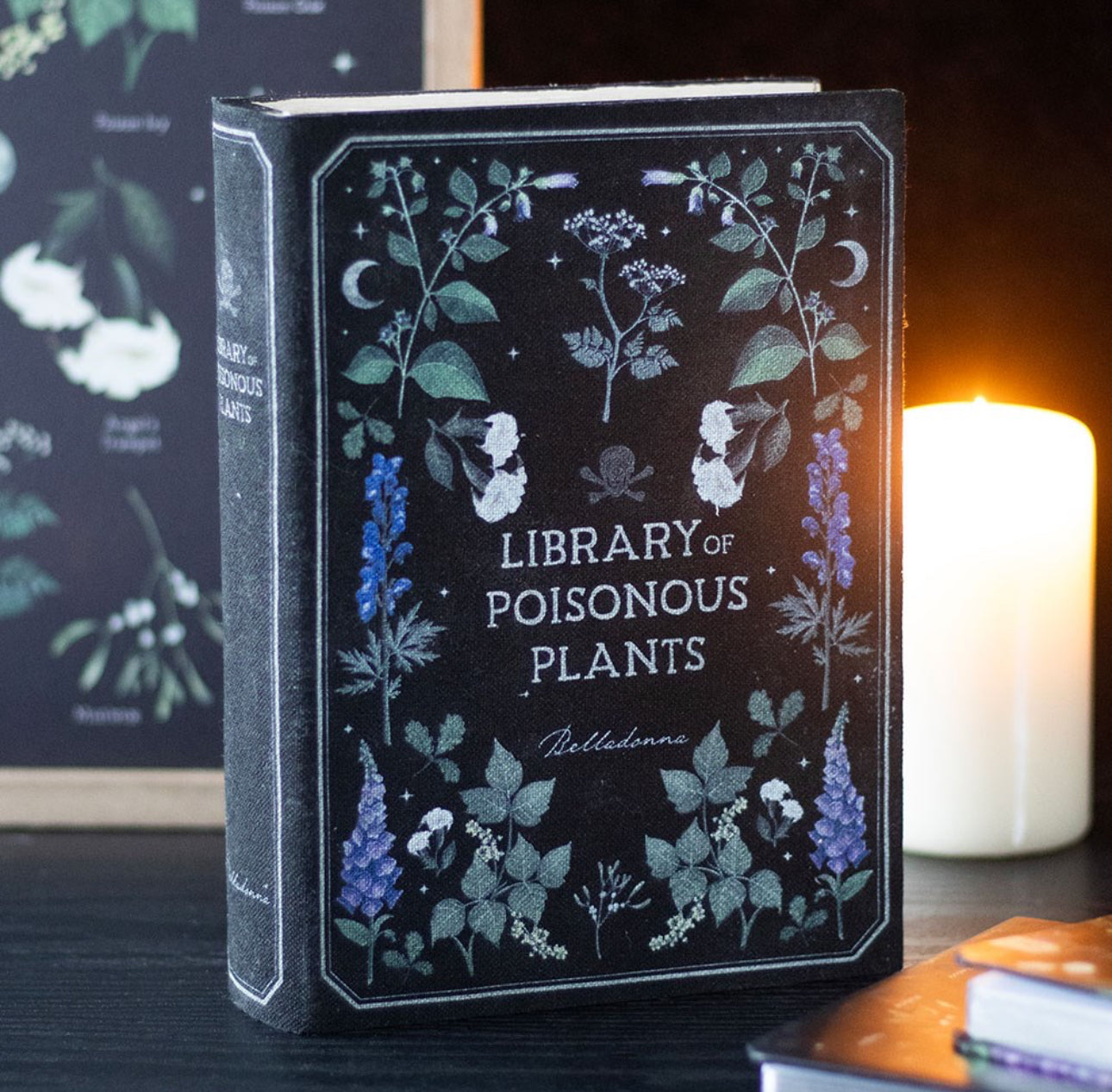 Caja de almacenamiento con forma de libro de la Biblioteca de Plantas Venenosas