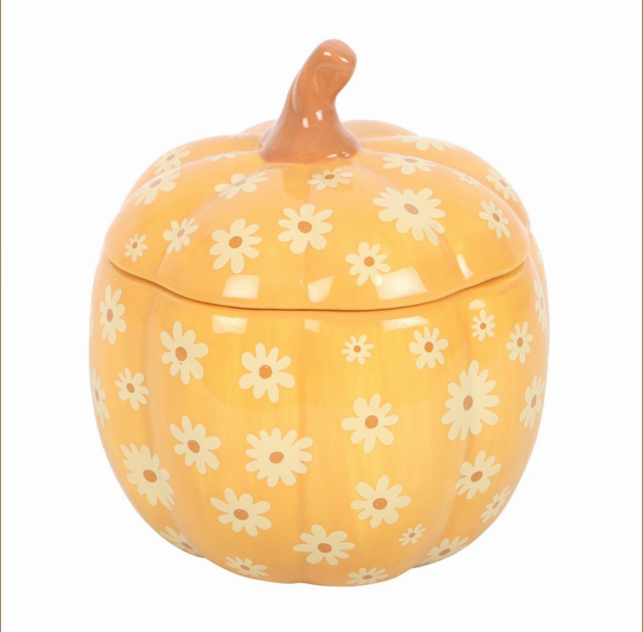 Quemador de aceite de calabaza con diseño floral