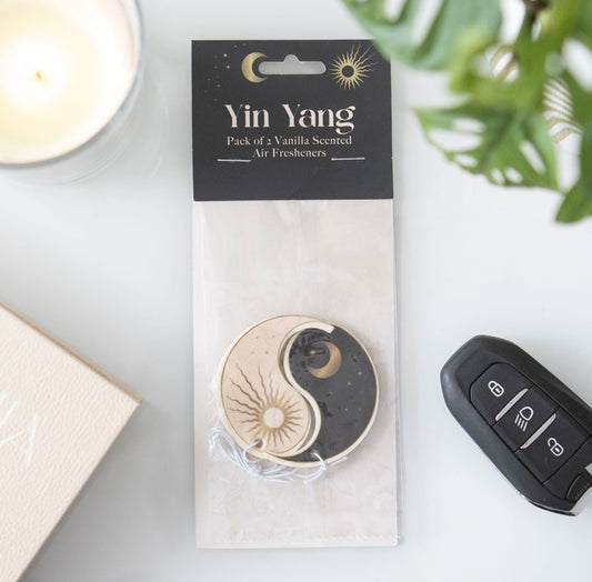 Paquete de 2 ambientadores con aroma a vainilla y yin yang