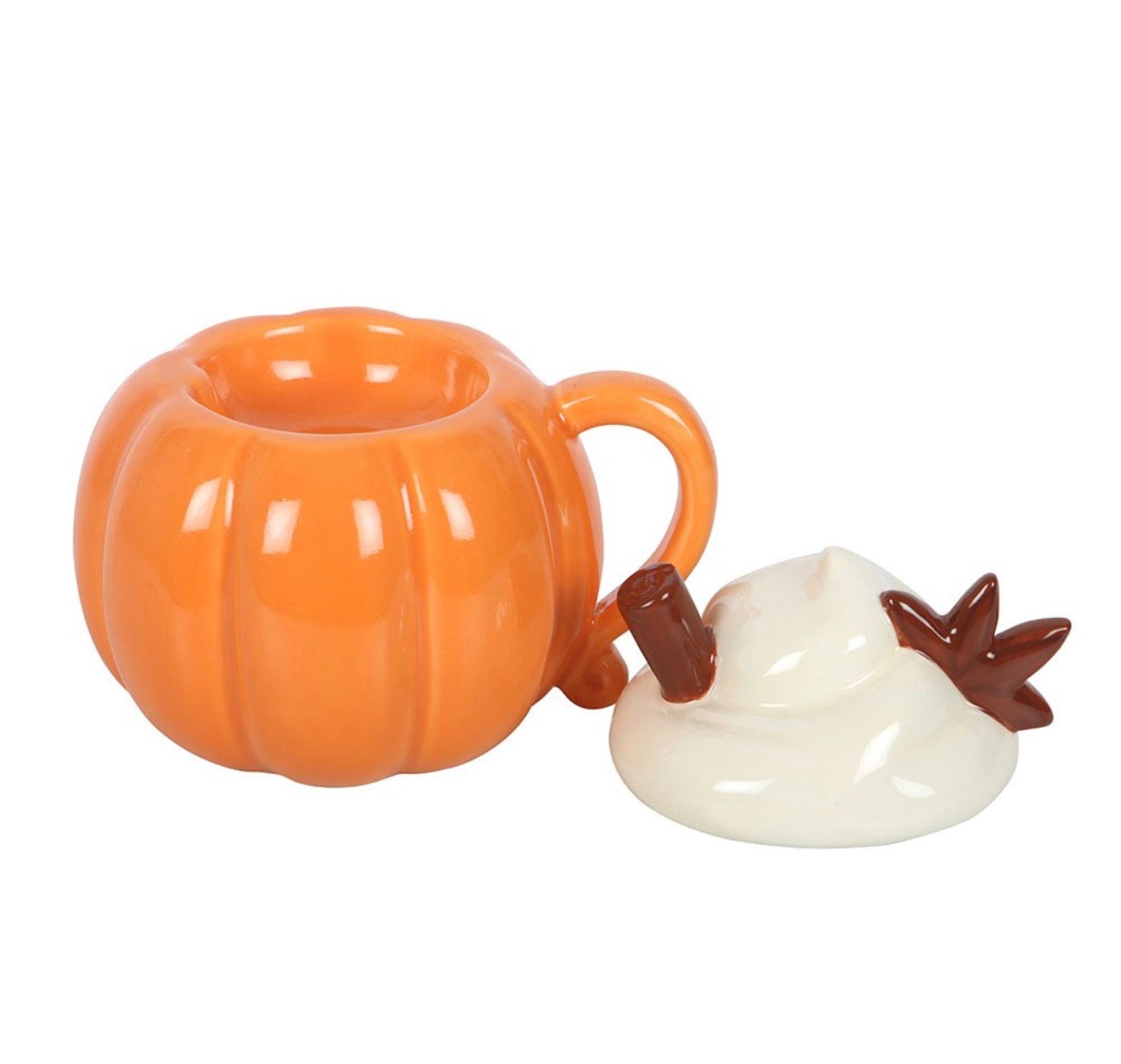 QUEMADOR DE ACEITE Y CALENTADOR DE CERA DE CALABAZA CON TAPA