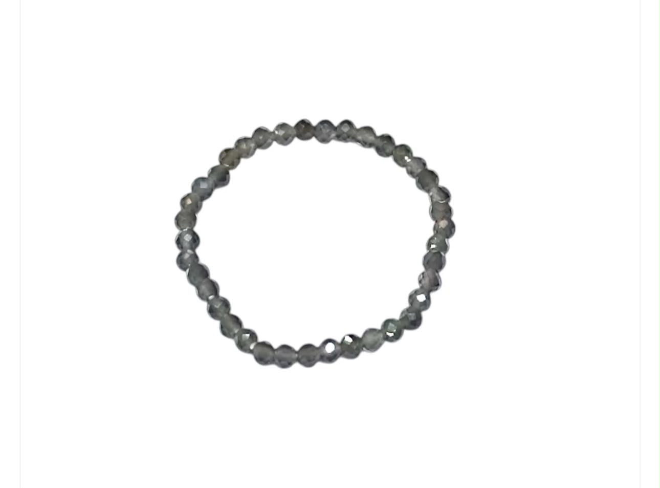 Anillo Elastico Piedra Natural Cuarzo Ahumado 2 mm