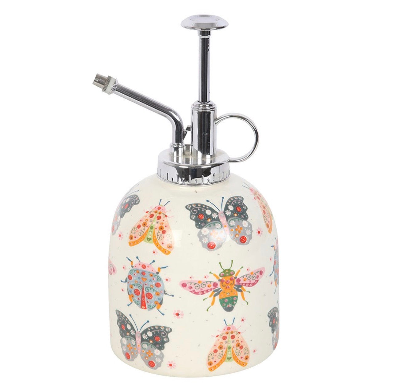 DIFUSOR PLANTA DE CERÁMICA CON ESTAMPADO DE INSECTOS FLORALES