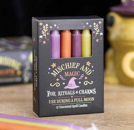 PAQUETE DE 12 VELAS DE HECHIZOS Y MAGIA