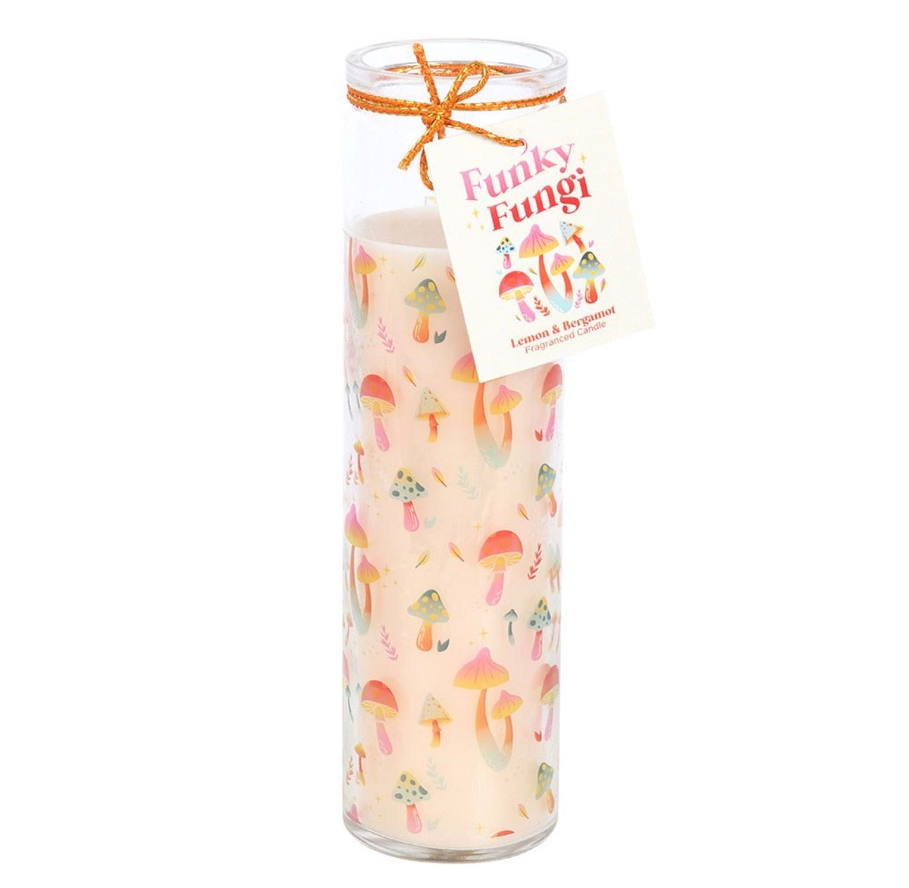 VELA DE TUBO CON ESTAMPADO DE HONGOS FUNKY