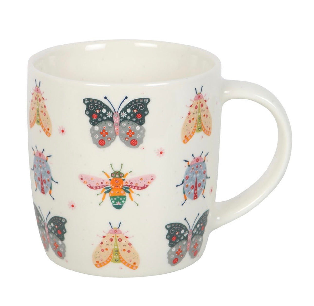 TAZA CON ESTAMPADO FLORAL DE INSECTOS