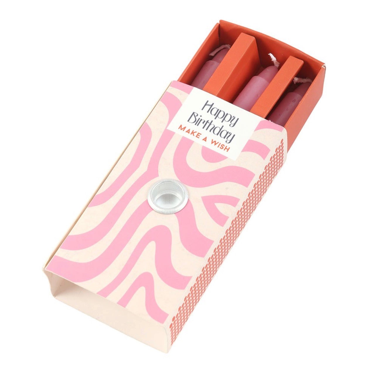 Juego de 3 velas sin aroma de Feliz Cumpleaños en caja
