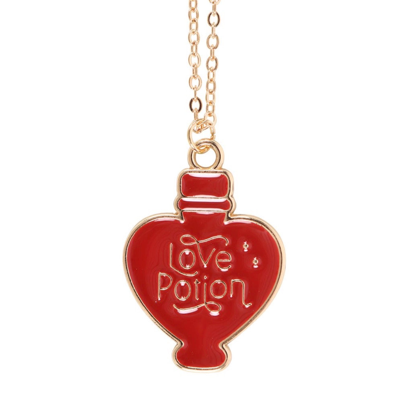 TARJETA DE FELICITACIÓN CON COLLAR DE ESMALTE DE POCIÓN DE AMOR