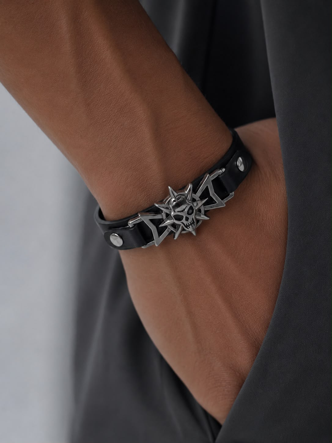 Pulsera Polipiel  Calavera 26 Cms Largo