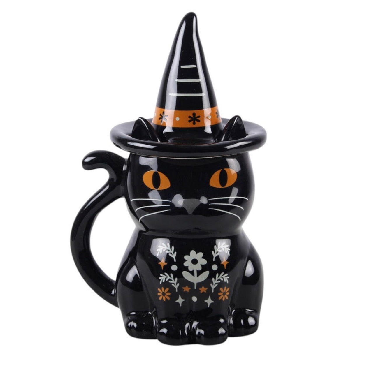 TAZA CON TAPA DE GATO NEGRO DE FRIGHTFUL FOLK