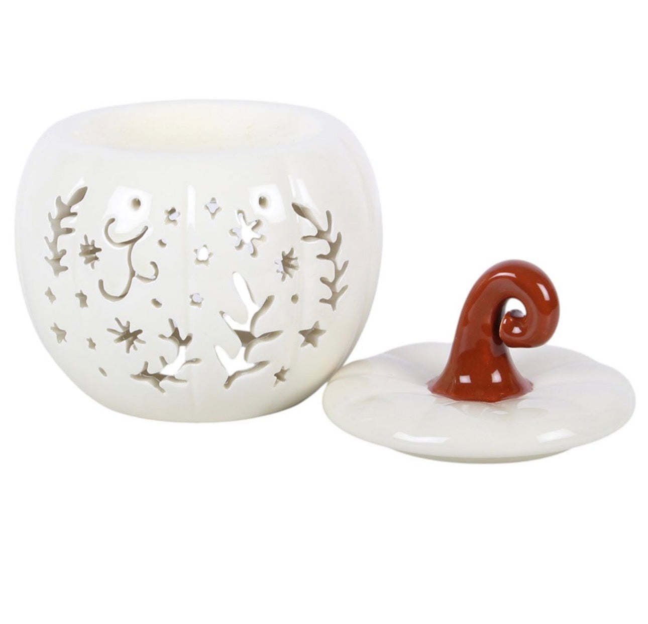 QUEMADOR DE ACEITE Y CALENTADOR DE CERA CREAM FOLK CON FORMA DE CALABAZA