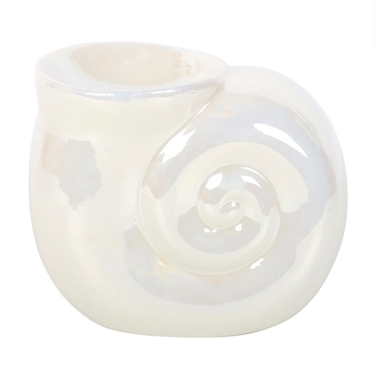 QUEMADOR DE ACEITE DE CONCHA ESPIRAL PERLADA