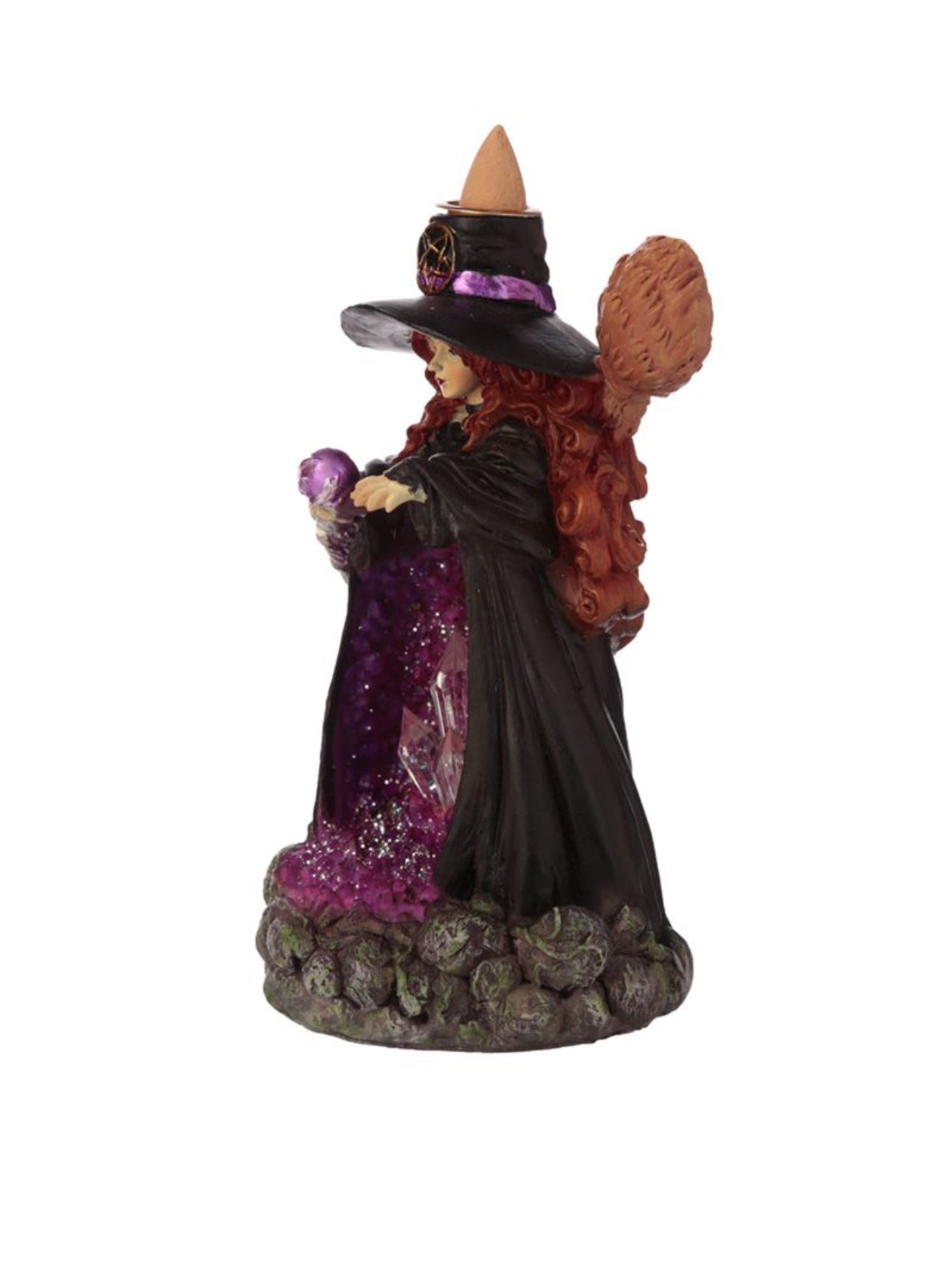 Quemador de Incienso de Reflujo y Luz LED Cueva de Cristal de las Brujas