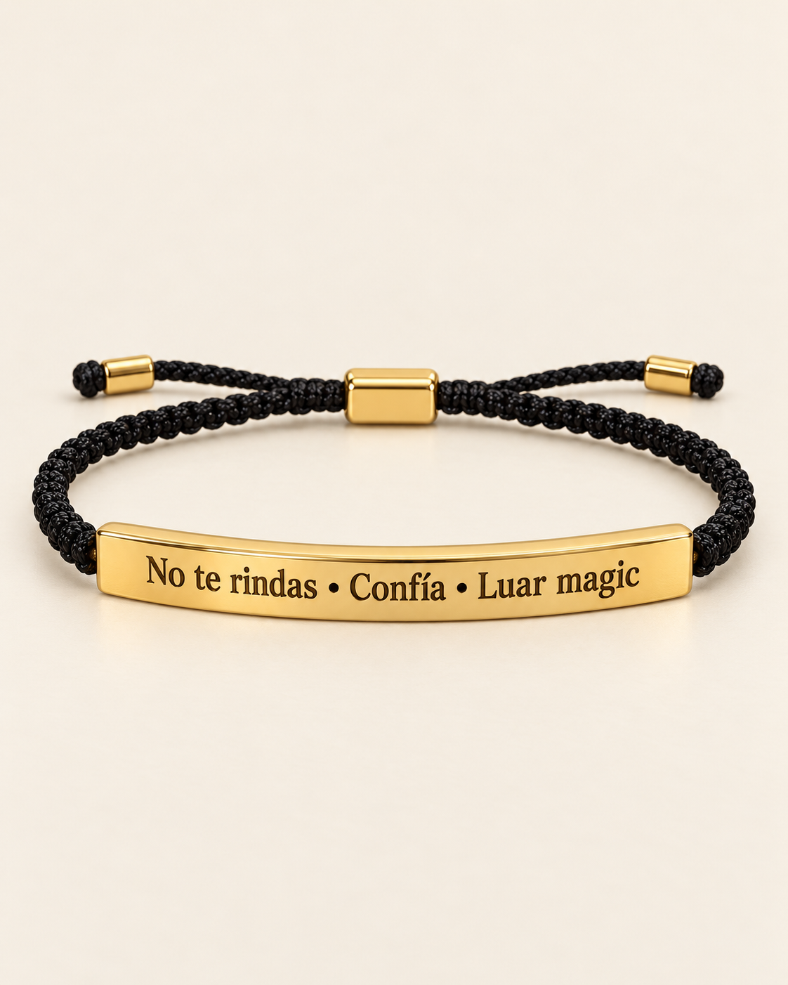 Pulsera “No te rindas · Confía” dorada