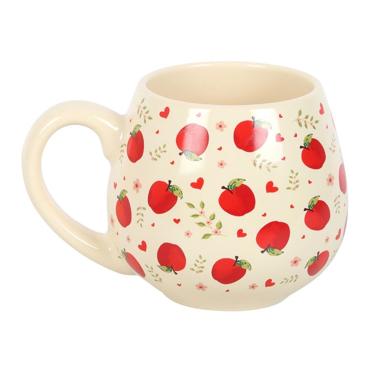 TAZA REDONDA CON ESTAMPADO DE MANZANA