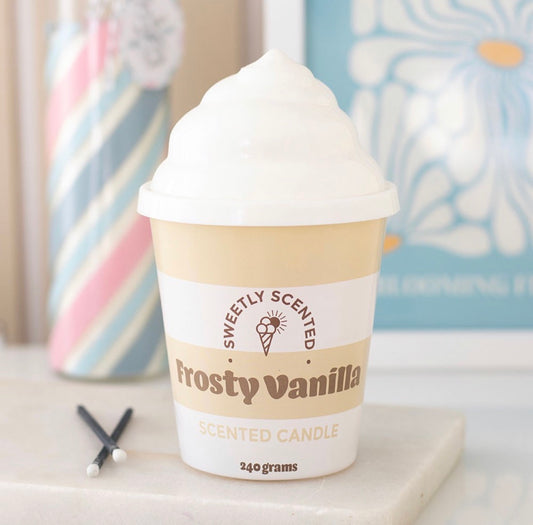 VELA CON AROMA A HELADO DE VAINILLA FROSTY