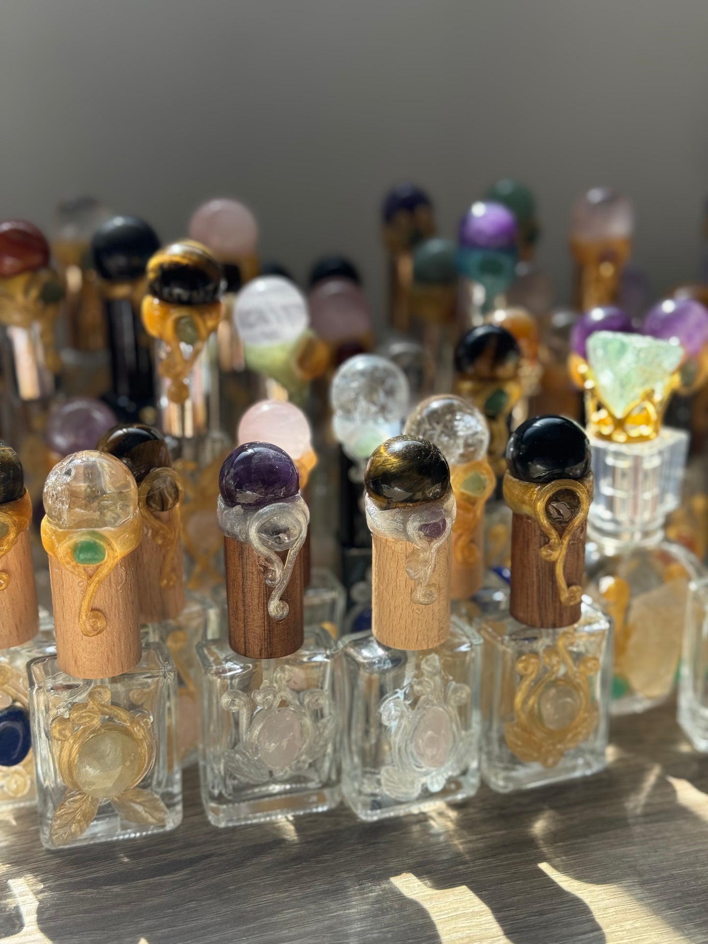 Frascos ritualizados con minerales