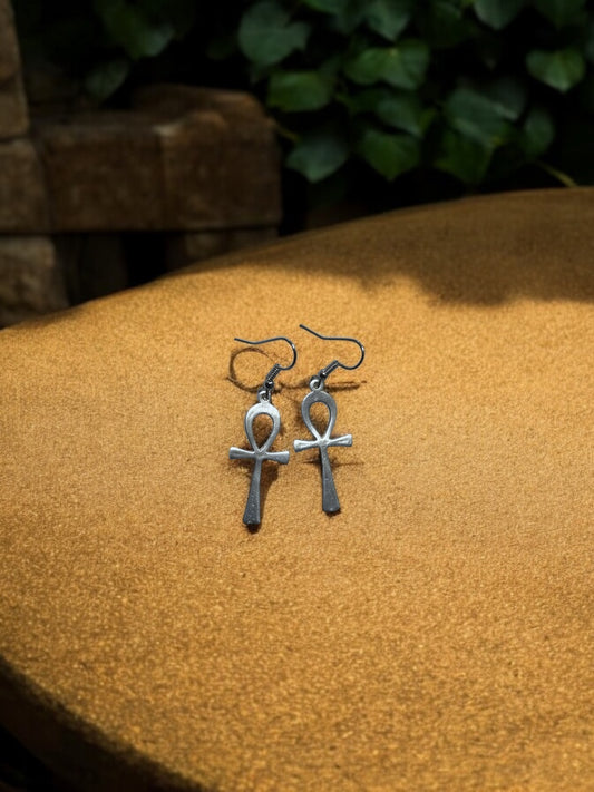 Pendientes Cruz Ansada Plata