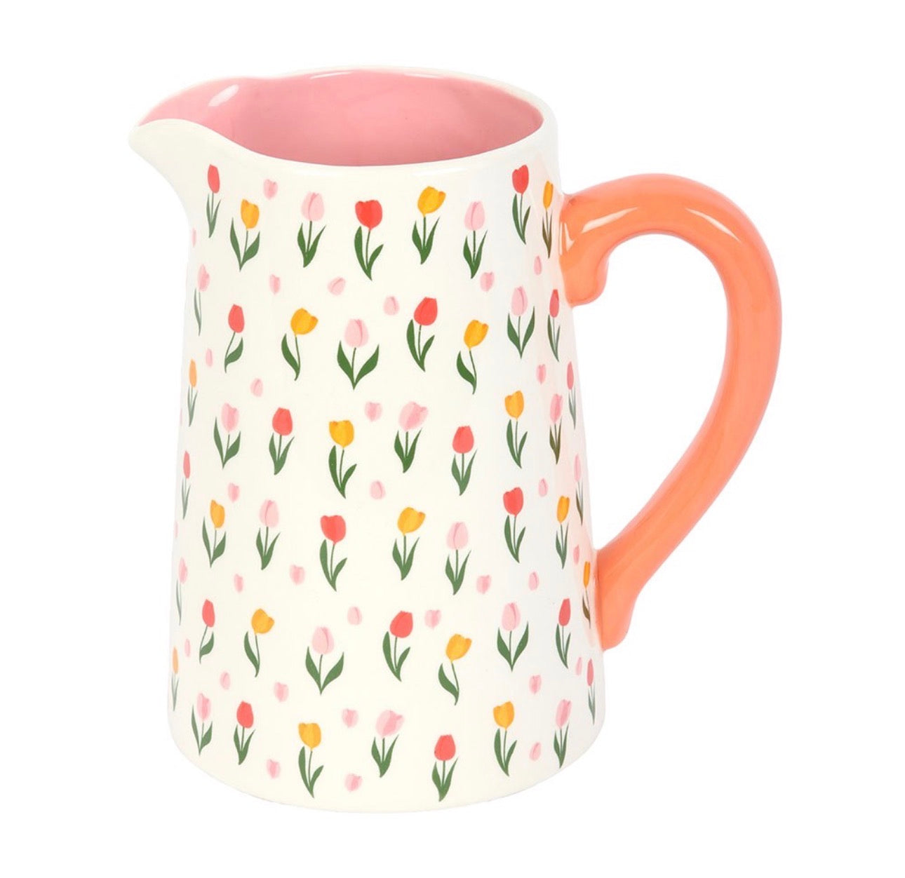 JARRA DE CERÁMICA CON ESTAMPADO DE TULIPANES