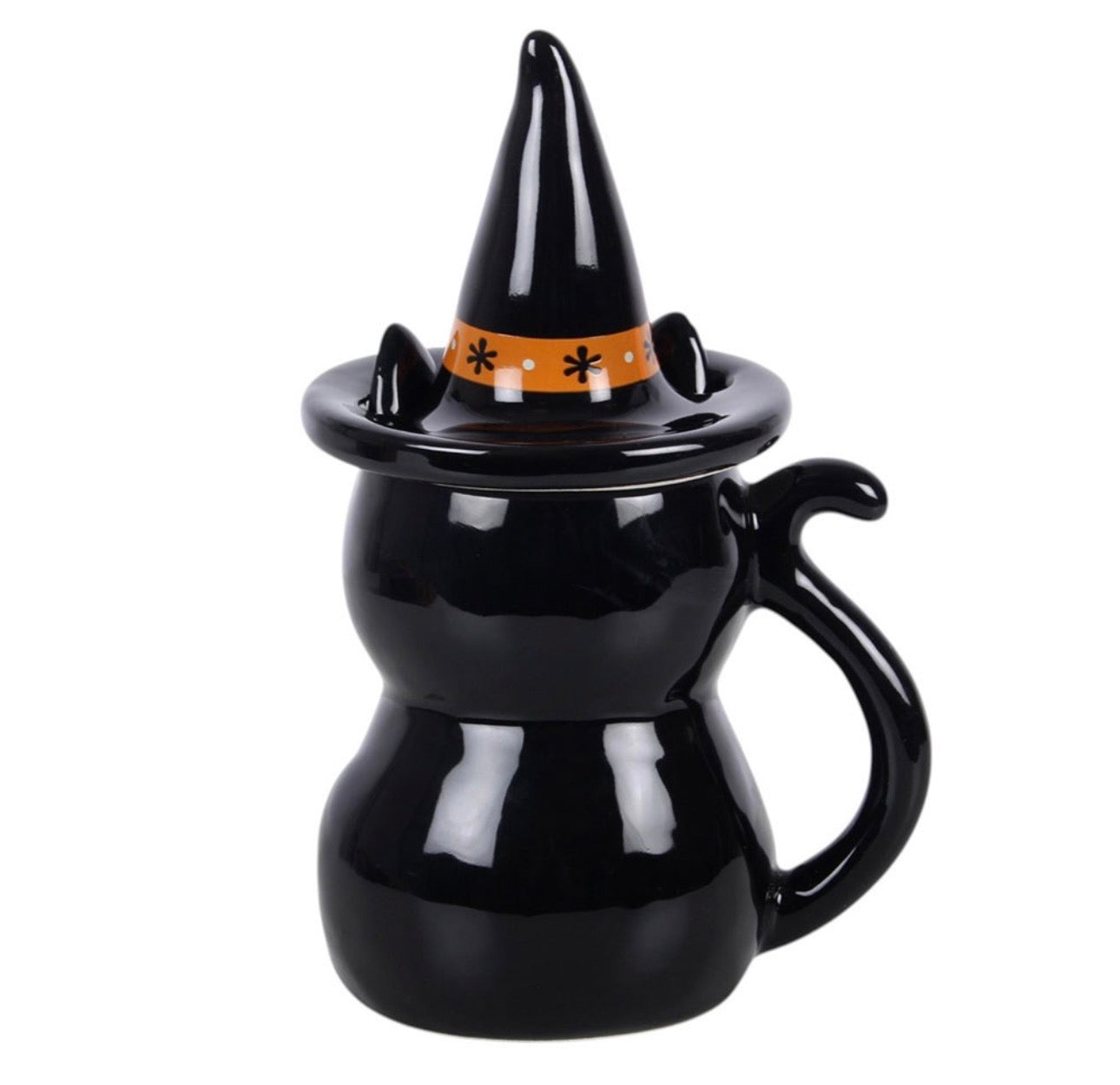 TAZA CON TAPA DE GATO NEGRO DE FRIGHTFUL FOLK