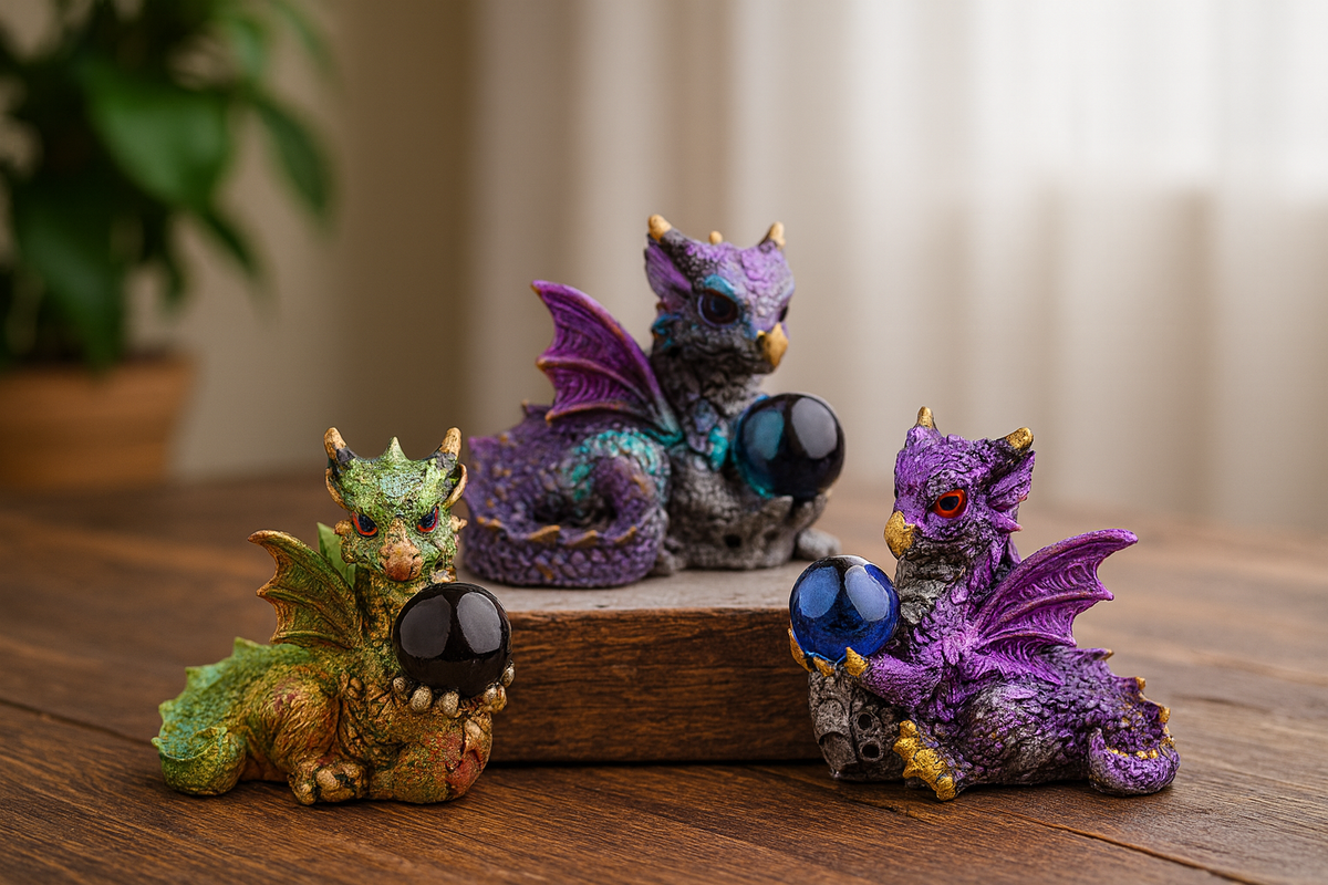 Figura Dragón de Elementos Bola de Cristal y Visión