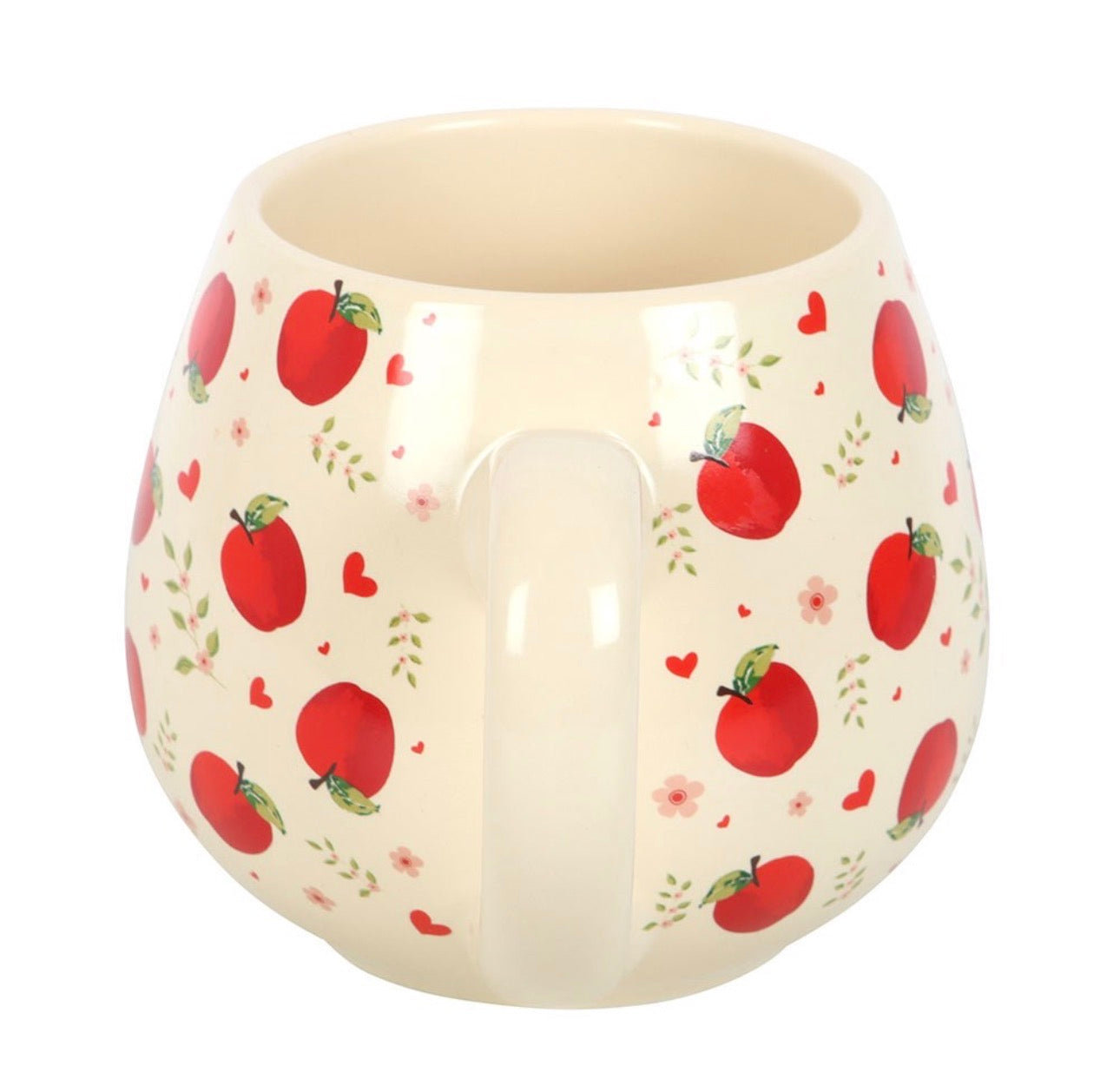 TAZA REDONDA CON ESTAMPADO DE MANZANA