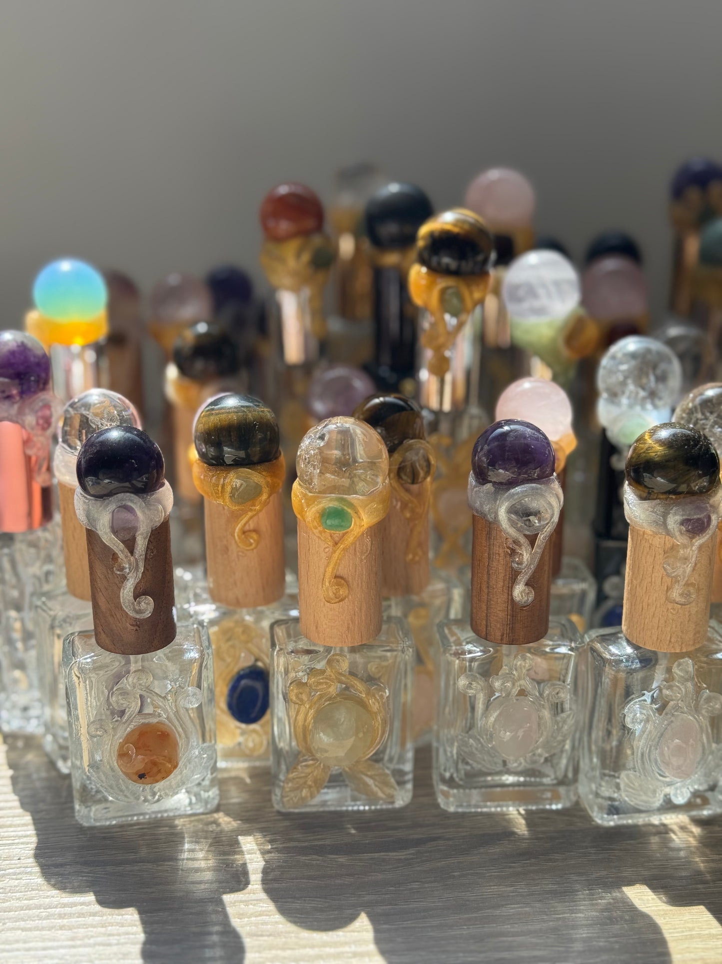 Frascos ritualizados con minerales
