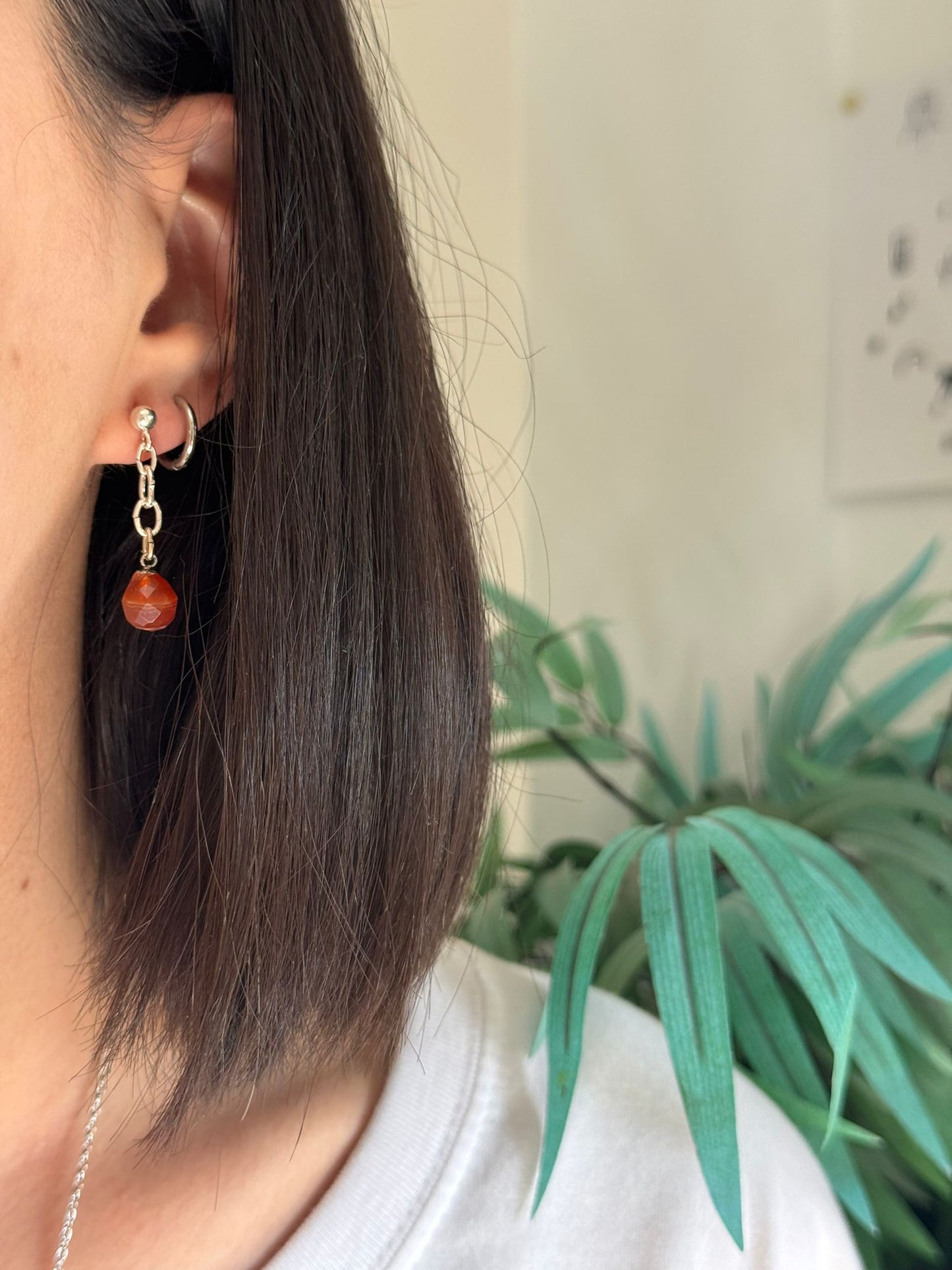 Pendientes de Carneola en plata