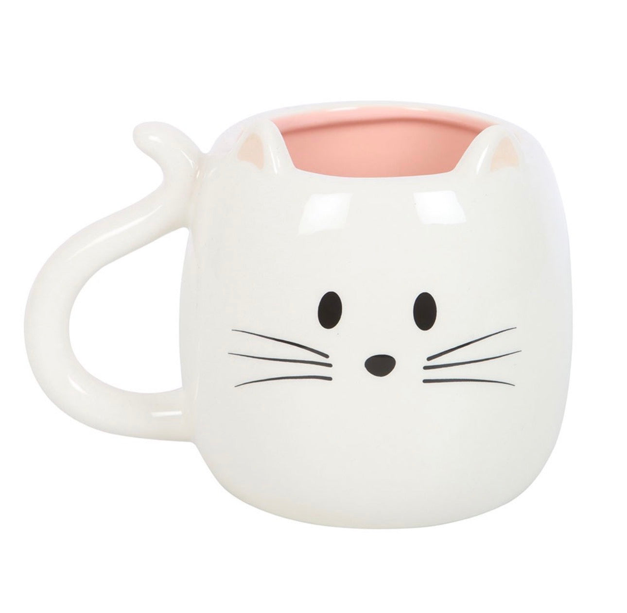 TAZA CON FORMA DE GATO BLANCO