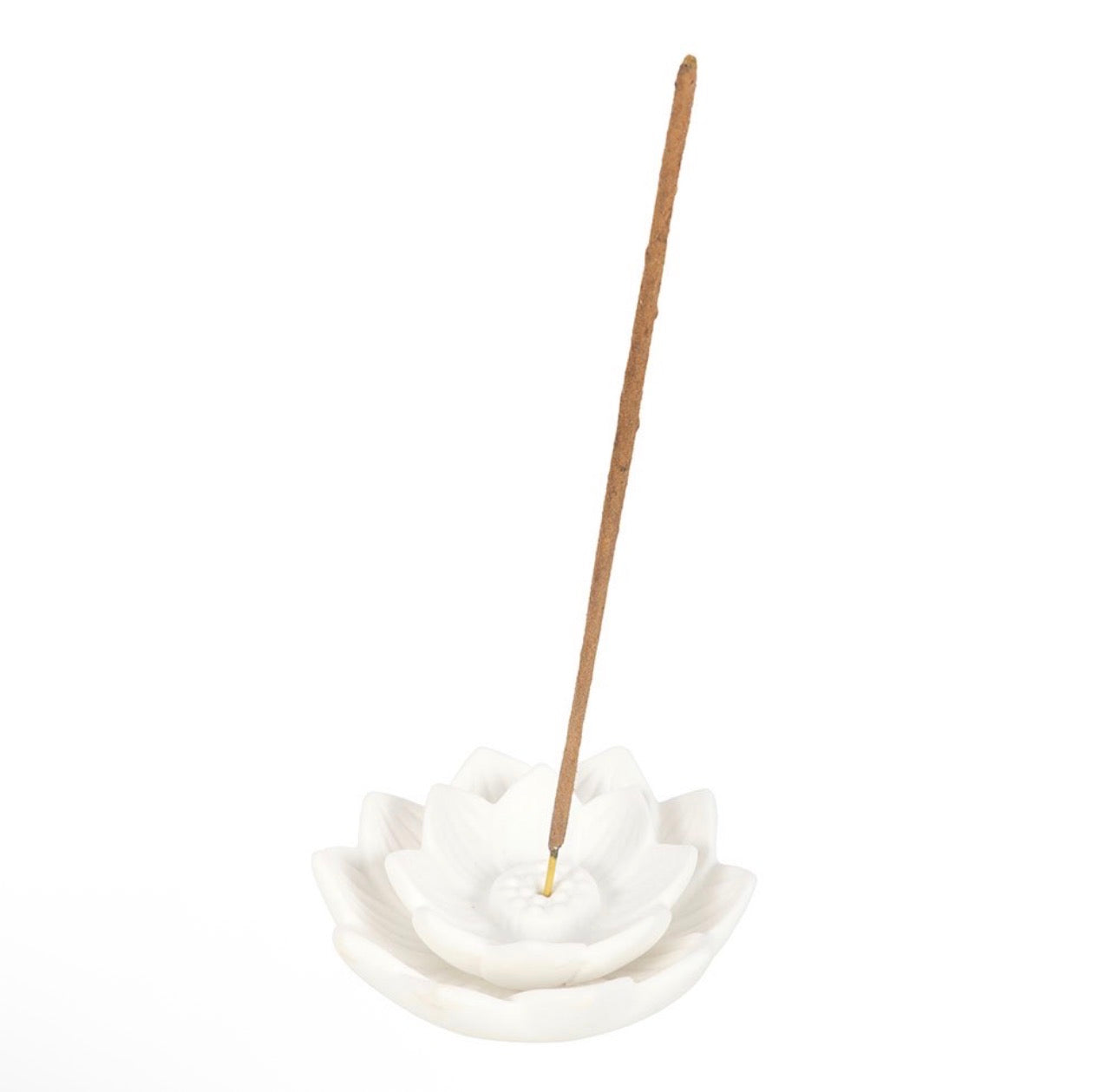PORTA VARILLAS DE INCIENSO CON FORMA DE FLOR DE LOTO BLANCA