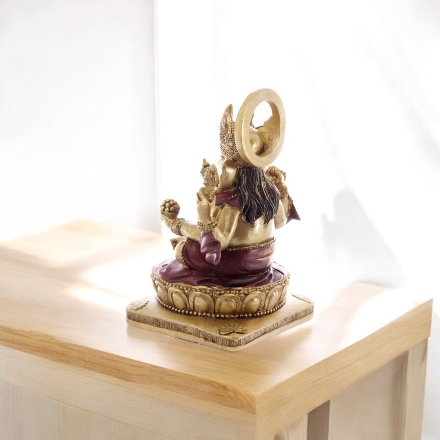 Figura Ganesh Dorada y Roja 14cm