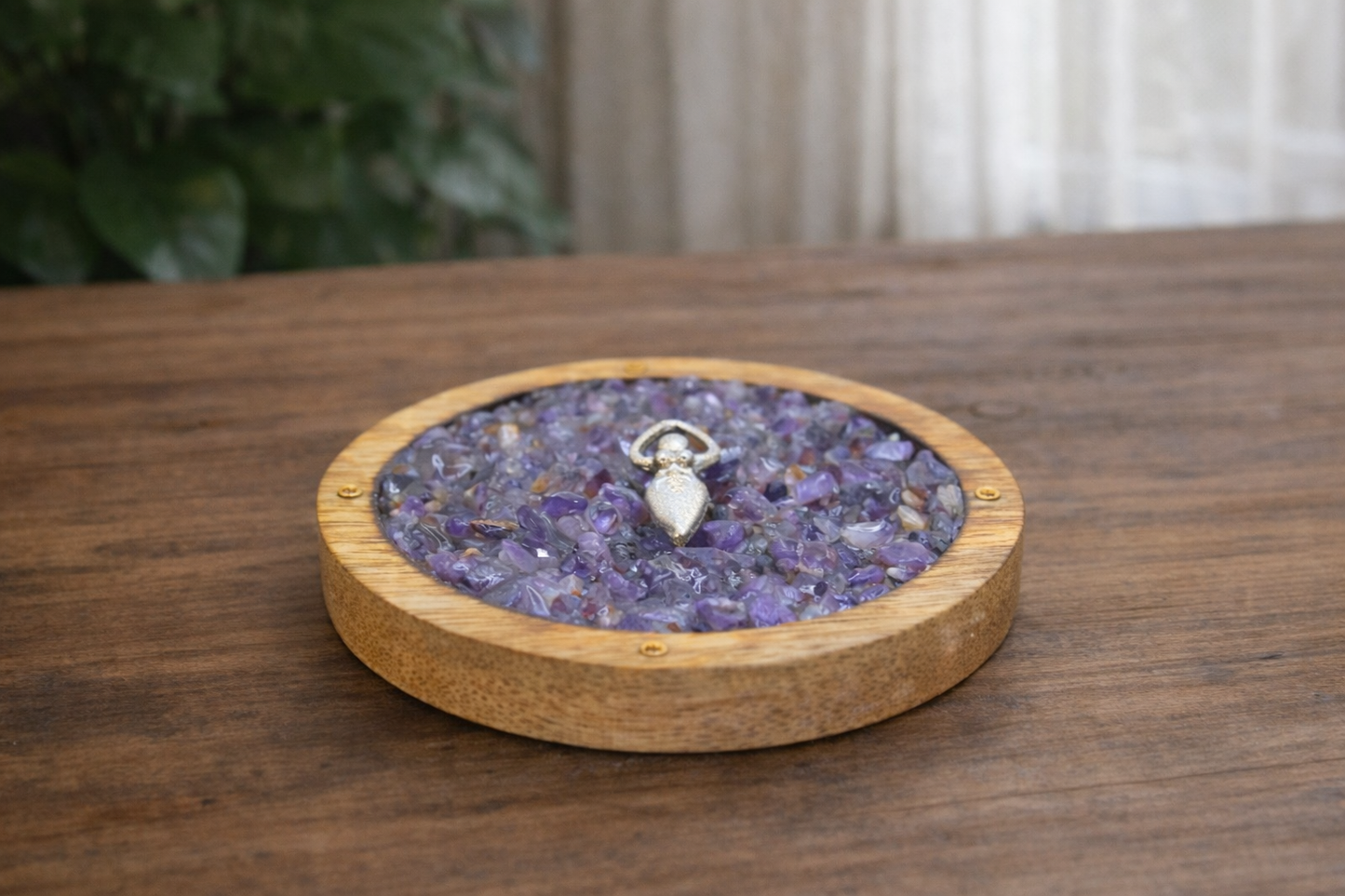 Porta incienso amatista diosa espiral